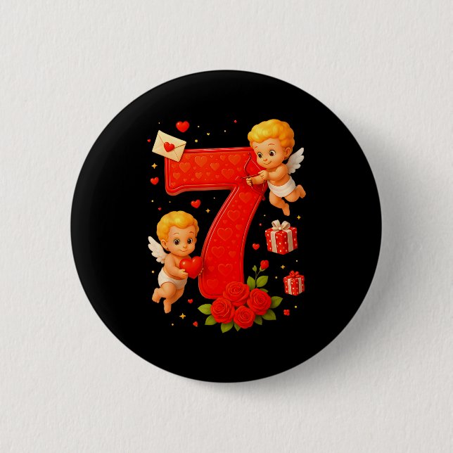 Funny 67 Meme Six Seven Matching Couples Valentine 6 Cm Round Badge (Front)