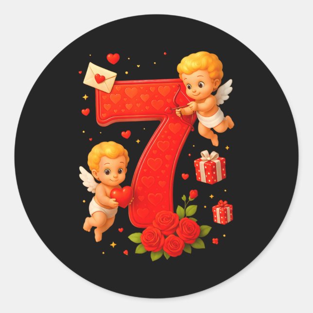 Funny 67 Meme Six Seven Matching Couples Valentine Classic Round Sticker (Front)