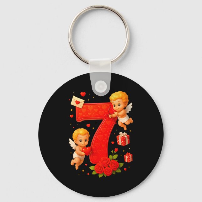 Funny 67 Meme Six Seven Matching Couples Valentine Key Ring (Front)
