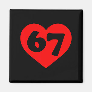 Funny 67 Meme Six Seven Matching Couples Valentine Magnet
