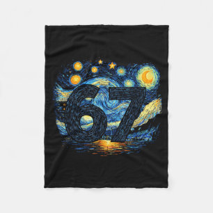 Funny 67 Meme Six Seven Starry Art Night  Fleece Blanket