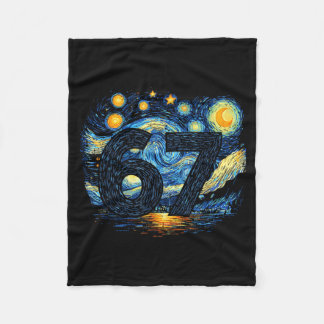 Funny 67 Meme Six Seven Starry Art Night  Fleece Blanket