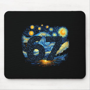 Funny 67 Meme Six Seven Starry Art Night Mouse Mat