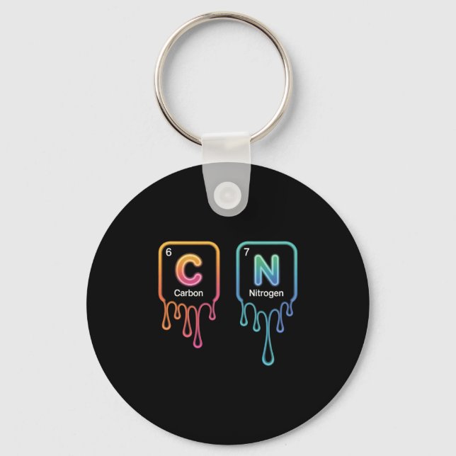 Funny 67 Meme Six Seven Teacher Science Periodic T Key Ring (Front)