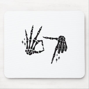 Funny 67 Meme Skeleton Hand 6 7 Halloween Six Seve Mouse Mat