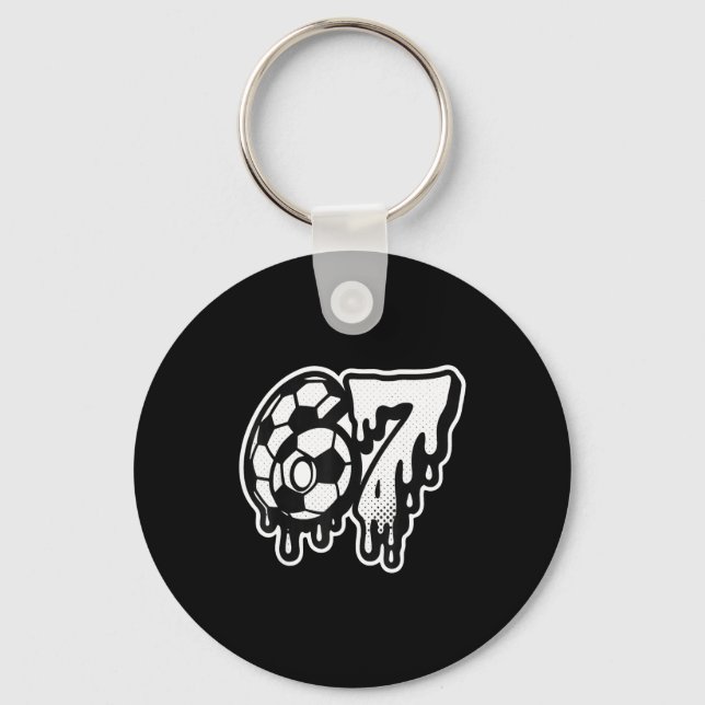 Funny 67 Meme Slang Soccer Ice Cream Drip Six Seve Key Ring (Front)