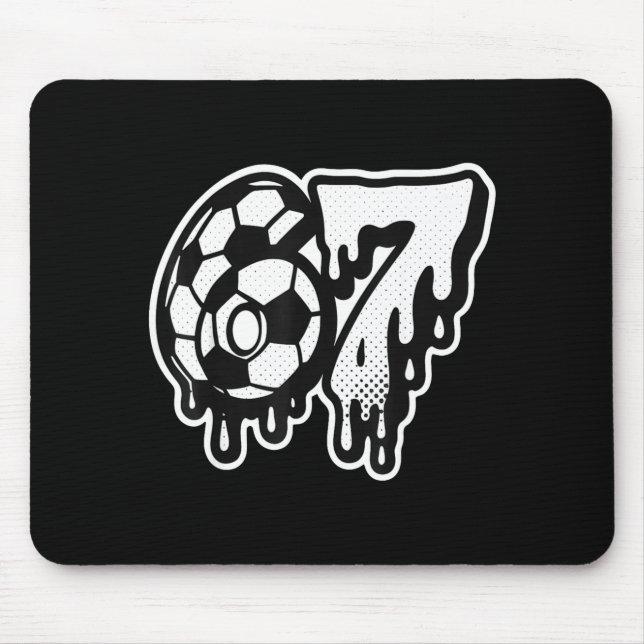 Funny 67 Meme Slang Soccer Ice Cream Drip Six Seve Mouse Mat (Front)