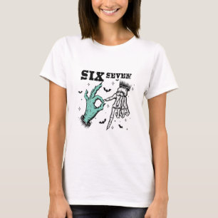 Funny 67 Meme Spooky Skeleton Six Seven Gen Alpha  T-Shirt