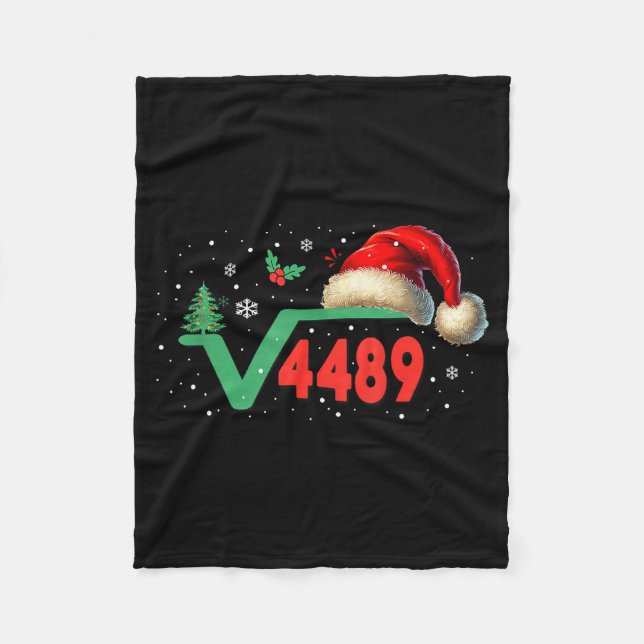 Funny 67 Meme Square Root 4489 Slang Math Teacher  Fleece Blanket (Front)