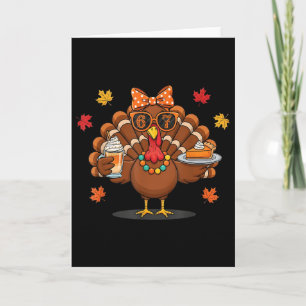 Funny 67 Meme Thanksgiving Turkey With Pumpkin Pie Card