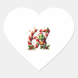 Funny 67 Meme Turtle Christmas PJm Men Women Famil Heart Sticker