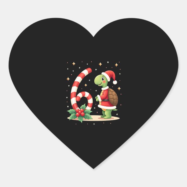 Funny 67 Meme Turtle Christmas PJm Men Women Famil Heart Sticker (Front)