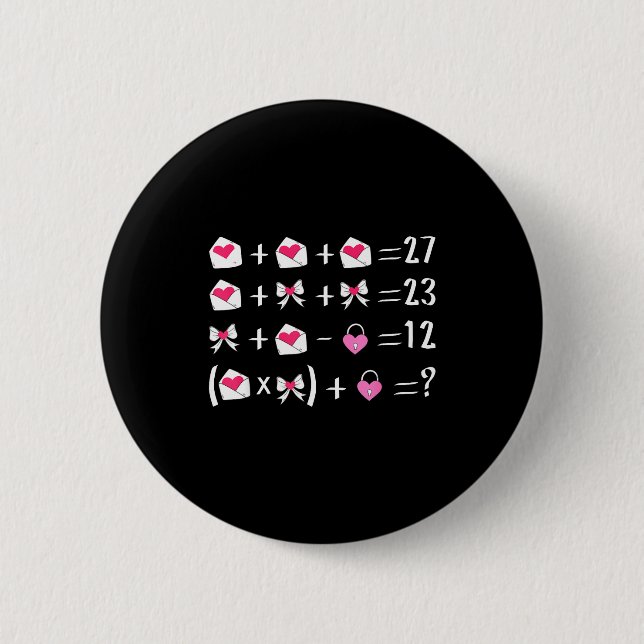 Funny 67 Meme Valentine Math Teacher Bow Six Seven 6 Cm Round Badge (Front)