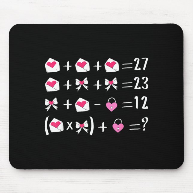 Funny 67 Meme Valentine Math Teacher Bow Six Seven Mouse Mat (Front)