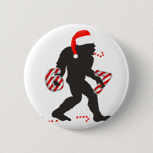 Funny 67 Meme With Bigfoot And Candy Canes Christm 6 Cm Round Badge