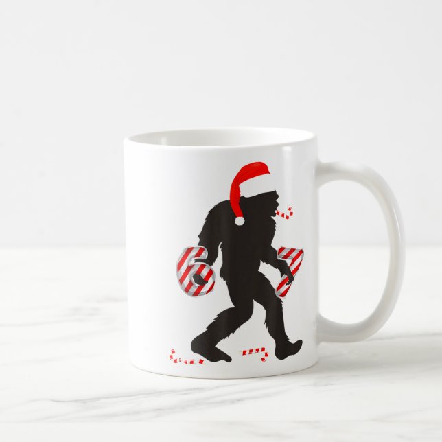 Funny 67 Meme With Bigfoot And Candy Canes Christm Coffee Mug (Right)