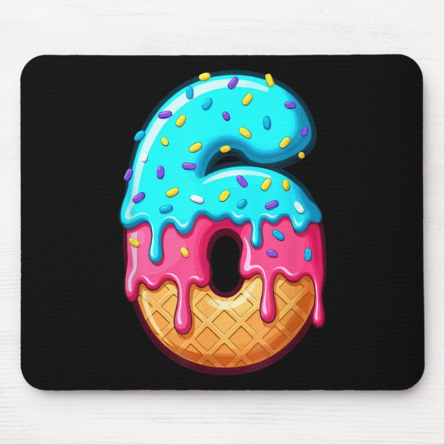 Funny 67 Number 6 Ice Cream Drip Meme Matching Gro Mouse Mat (Front)