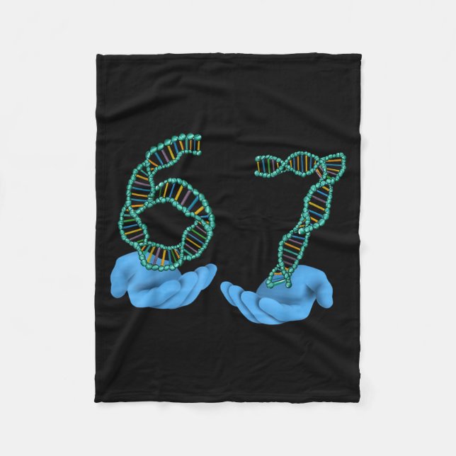 Funny 67 Number Meme Dna Replication Molecular Sci Fleece Blanket (Front)