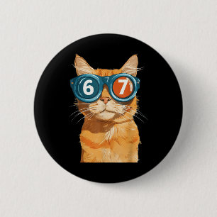 Funny 67 Orange Cat Meme Six Seven Matching Cats M 6 Cm Round Badge