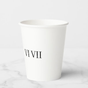 funny 67 roman numeral paper cups