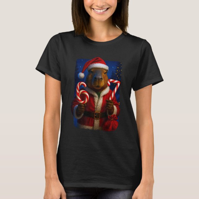 Funny 67 Santa Capyra Six Seven Ironic Christmas M T-Shirt (Front)