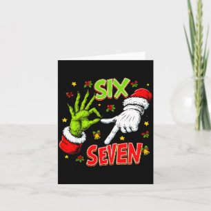 Funny 67 Santa Hand Christmas Six Seven Meme Teens Card