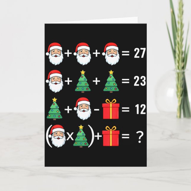 Funny 67 Santa Tree Math Teacher Christmas Xmas Hu Card (Front)