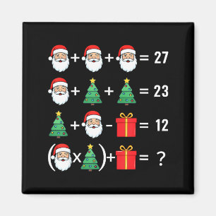 Funny 67 Santa Tree Math Teacher Christmas Xmas Hu Magnet