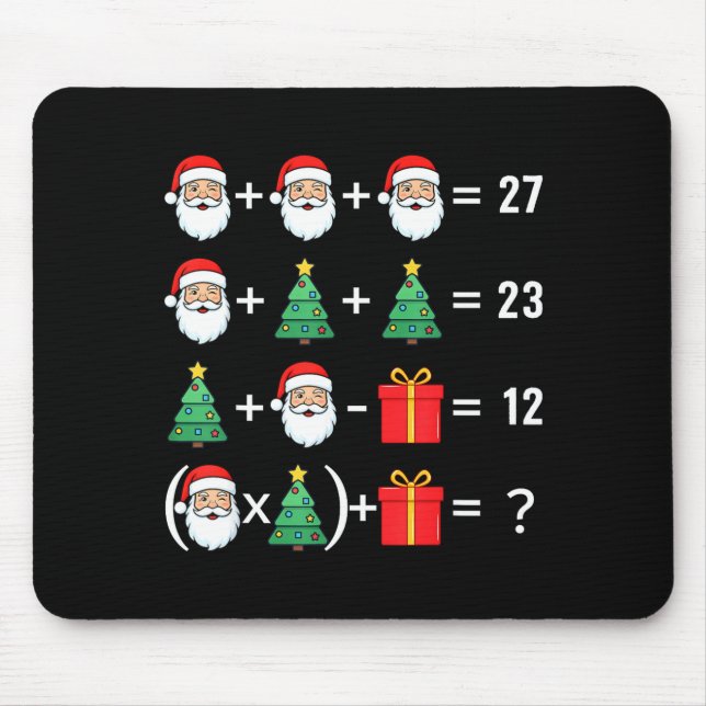 Funny 67 Santa Tree Math Teacher Christmas Xmas Hu Mouse Mat (Front)