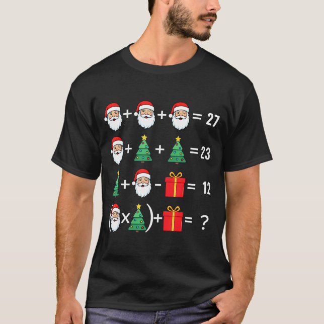 Funny 67 Santa Tree Math Teacher Christmas Xmas Hu T-Shirt (Front)