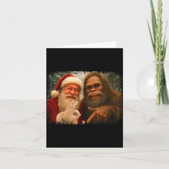 Funny 67 Santa With Bigfoot Six Seven 6 7 Meme Chr Card (Front)
