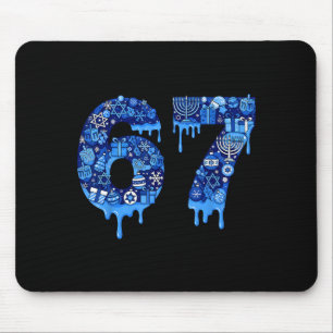 Funny 67 Six Seven 6 7 Happy Hanukkah Jewish Chanu Mouse Mat