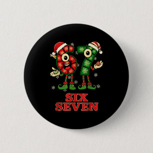 Funny 67 Six Seven 6-7 Italian Christmas Holiday W 6 Cm Round Badge