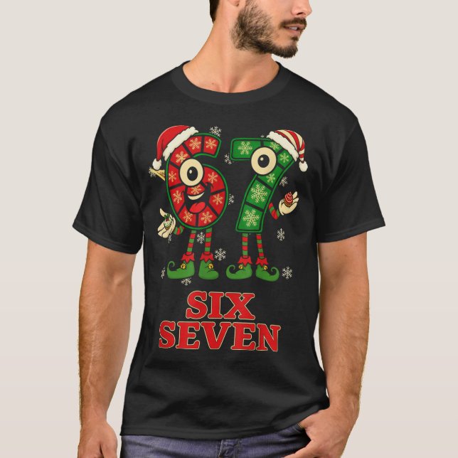 Funny 67 Six Seven 6-7 Italian Christmas Holiday W T-Shirt (Front)