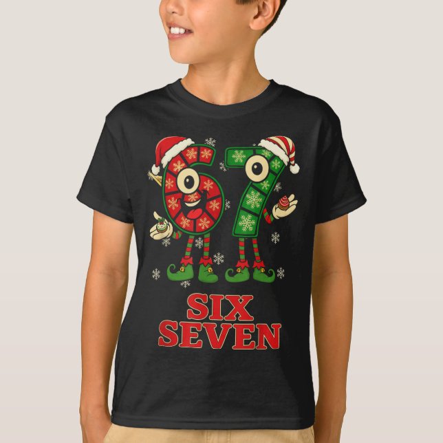 Funny 67 Six Seven 6-7 Italian Christmas Holiday W T-Shirt (Front)