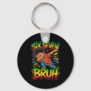 Funny 67 six seven bruh black history african key ring