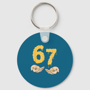 Funny 67 Six Seven Cheesy Mac & Cheese 6 7 Kid Key Ring