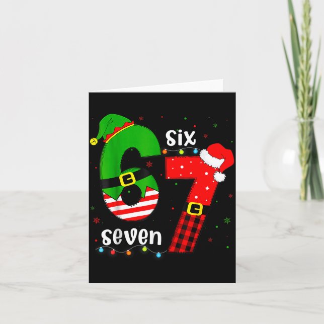 Funny 67 Six Seven Christmas Boys Girls Kids Teens Card (Front)