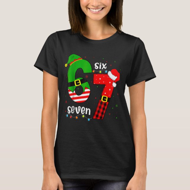 Funny 67 Six Seven Christmas Boys Girls Kids Teens T-Shirt (Front)