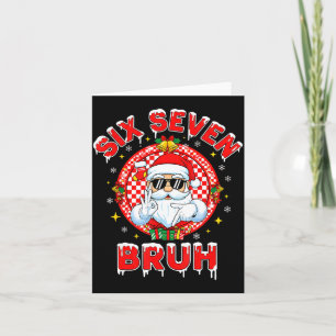 Funny 67 Six Seven Christmas Bruh Santa Kids Boys  Card