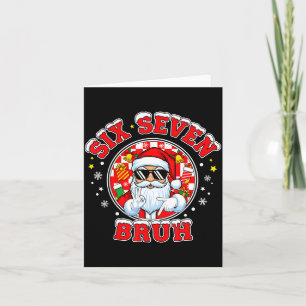 Funny 67 Six Seven Christmas Bruh Santa Kids Boys  Card