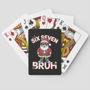 Funny 67 Six Seven Christmas Bruh Santa Playing Cards