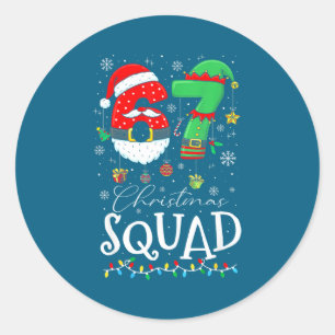 Funny 67 Six Seven Crew Meme Christmas Squad 6 7 S Classic Round Sticker