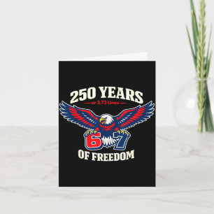 Funny 67 six seven eagle 4th of july meme usa flag card
