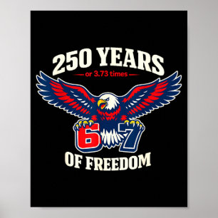 Funny 67 six seven eagle 4th of july meme usa flag poster