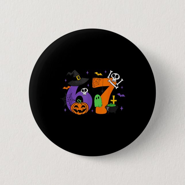 Funny 67 Six Seven Halloween Meme Gen Alpha  6 Cm Round Badge (Front)