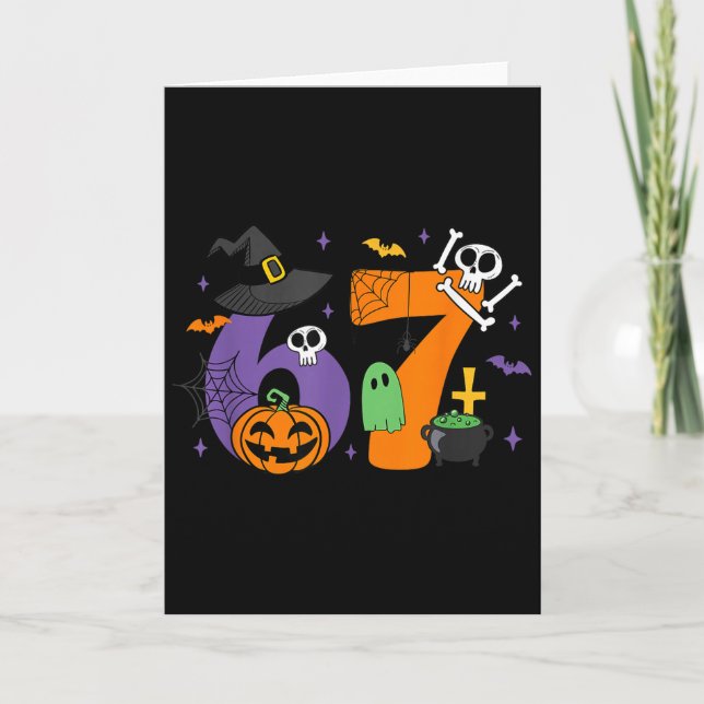 Funny 67 Six Seven Halloween Meme Gen Alpha  Card (Front)