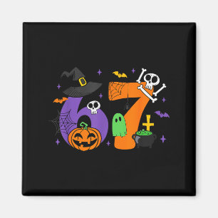 Funny 67 Six Seven Halloween Meme Gen Alpha  Magnet
