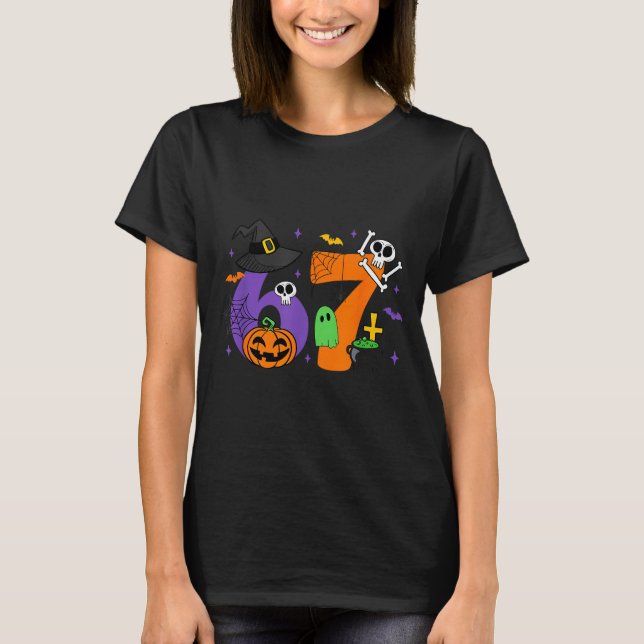 Funny 67 Six Seven Halloween Meme Gen Alpha  T-Shirt (Front)