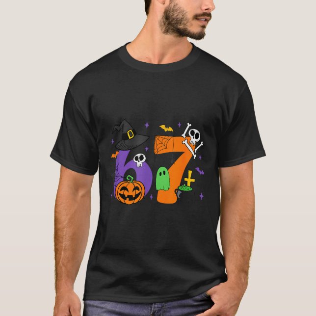 Funny 67 Six Seven Halloween Meme Gen Alpha  T-Shirt (Front)